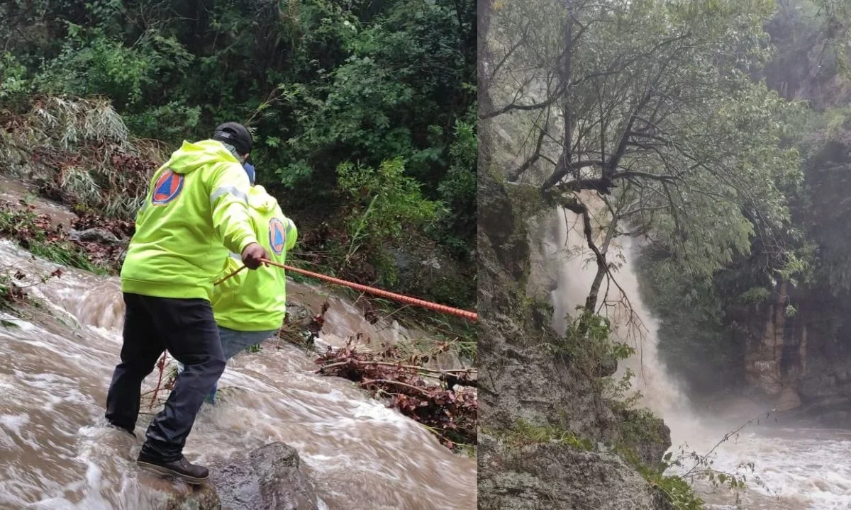 Protección Civil de Tarimoro atendió el reporte de las 17 personas extraviadas en la cascada, a quienes localizaron tras 3 horas de búsqueda.