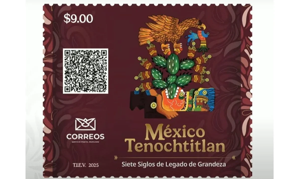 Presenta Gobierno de México timbre postal por 700 años de fundación de México-Tenochtitlán