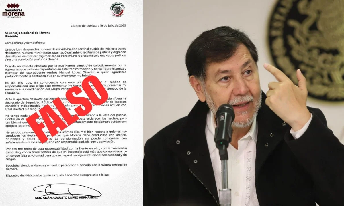 En redes sociales circuló una carta falsa en la que Adán Augusto informaba su renuncia al cargo que ostenta, por el caso Bermúdez Requena.