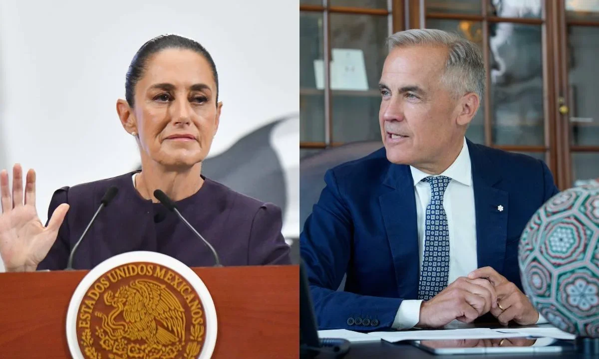 La presidenta Claudia Sheinbaum y Mark Carney buscan fortalecer el trabajo para el Mundial 2026.