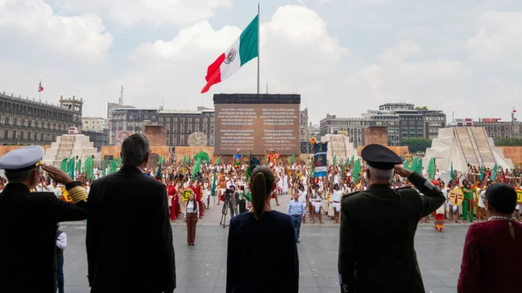 Rosa Icela Rodríguez durante el evento por la fundación de México-Tenochtitlán