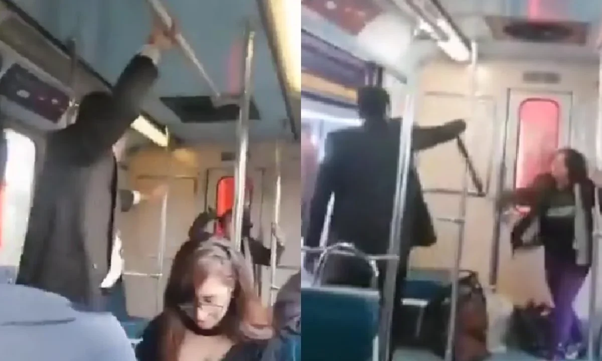 Mujer ataca a sujeto que intentó "exorcizarla" en un vagón de la Línea 5 del Metro CDMX.