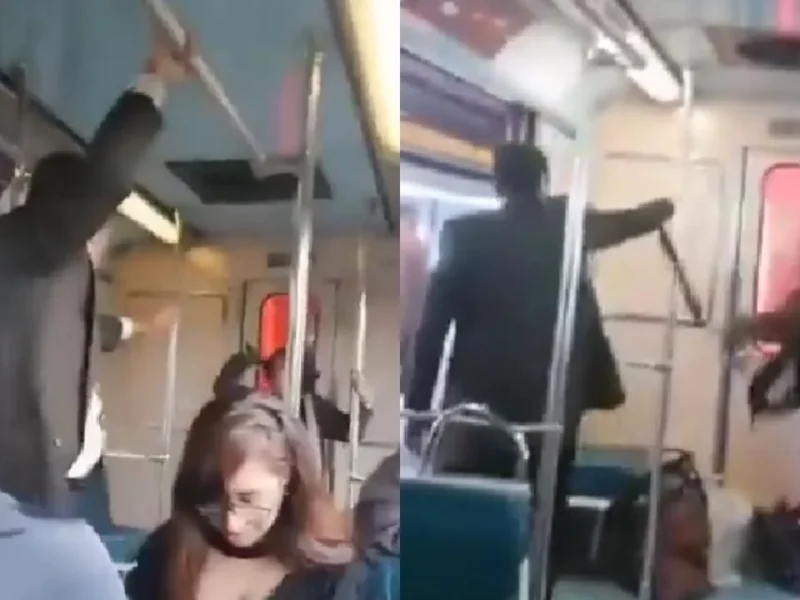 Sujeto intenta “exorcizar” a mujer en el Metro CDMX, lo ataca con paraguas