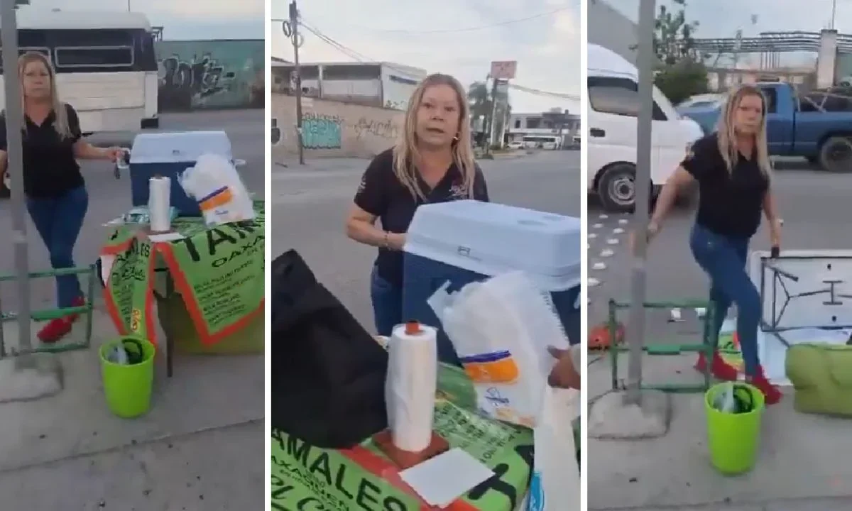 Surge "Lady Tamales", mujer que tiró puesto ambulante porque no permitía sacar su auto del estacionamiento.