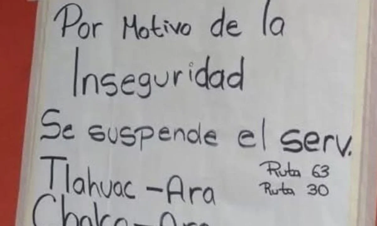 Choferes suspenden transporte público de Chalco de manera indefinida por temas de inseguridad.