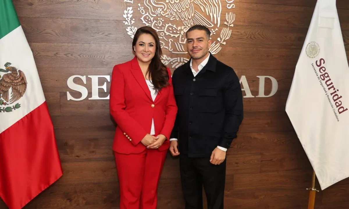 La gobernadora de Aguascalientes, Tere Jiménez, se reunió hoy en la Ciudad de México con Omar García Harfuch.