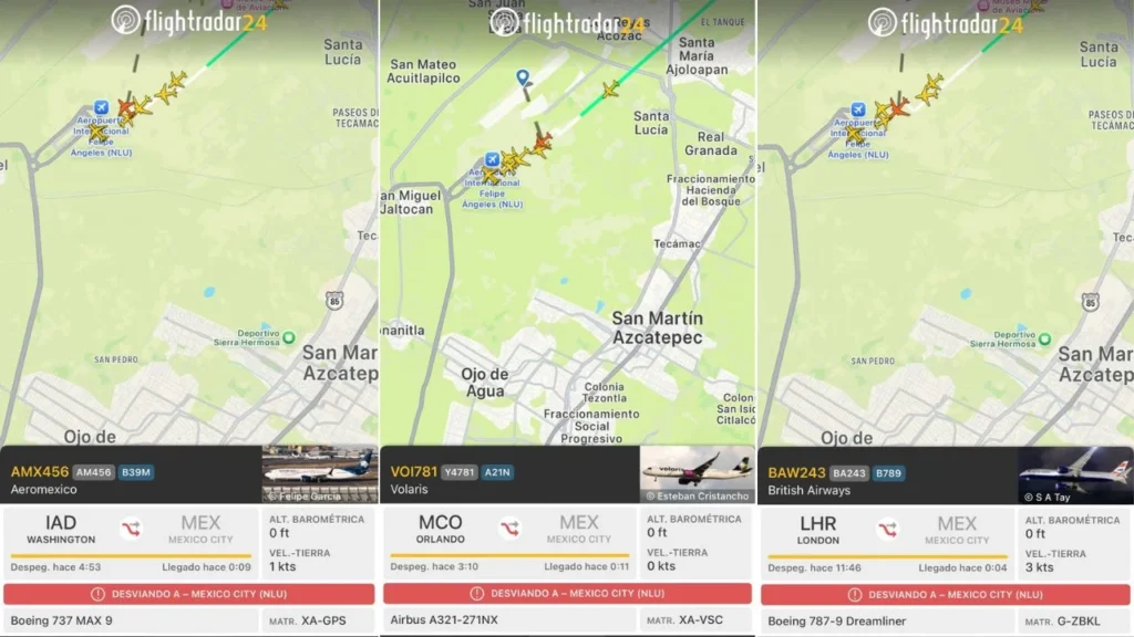 Severas lluvias en la CDMX afectan vuelos en el Aeropuerto Internacional de la Ciudad de México (AICM).