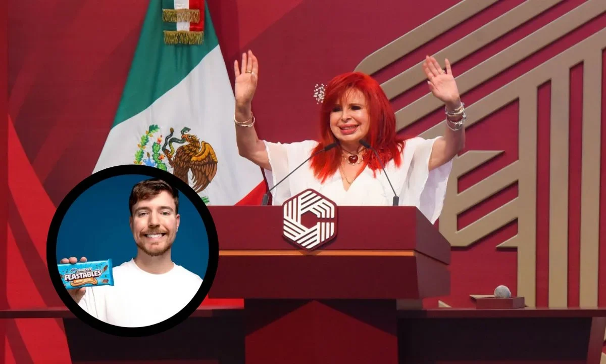 Layda Sansores repartió chocolates Feastables en su informe; destacó el impacto turístico de la visita de MrBeast a Campeche.